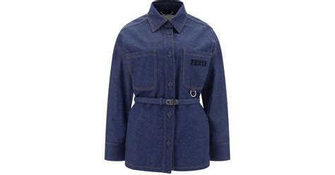 fendi women's coat|Fendi denim jacket women's.